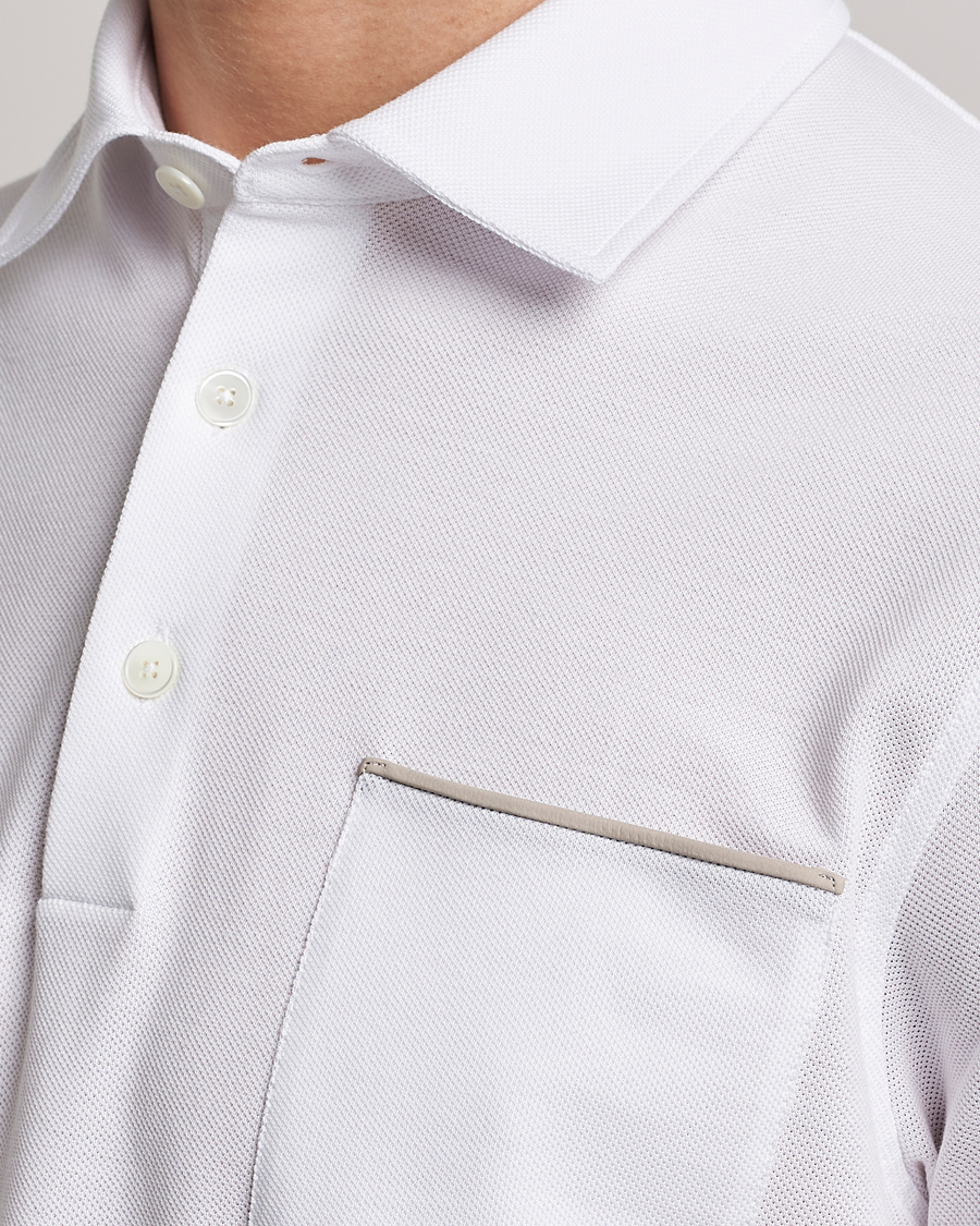 Herr | Pikéer | Zegna | Short Sleeve Pocket Polo White