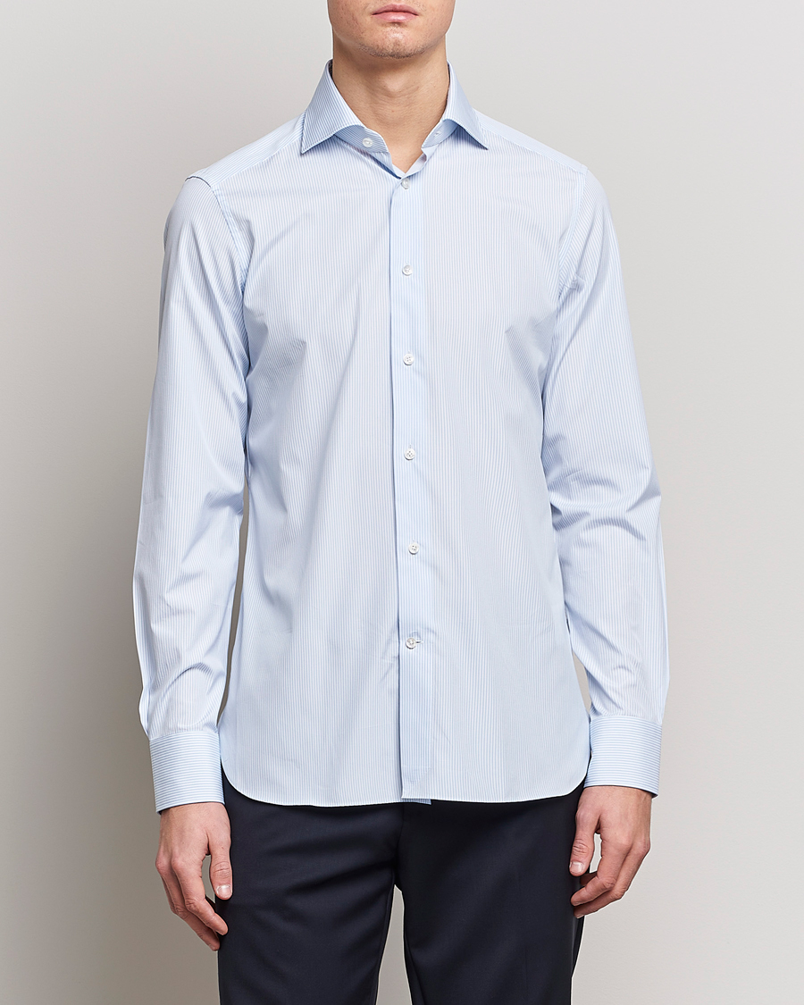 Herr | Zegna | Zegna | Slim Fit Striped Dress Shirt Light Blue