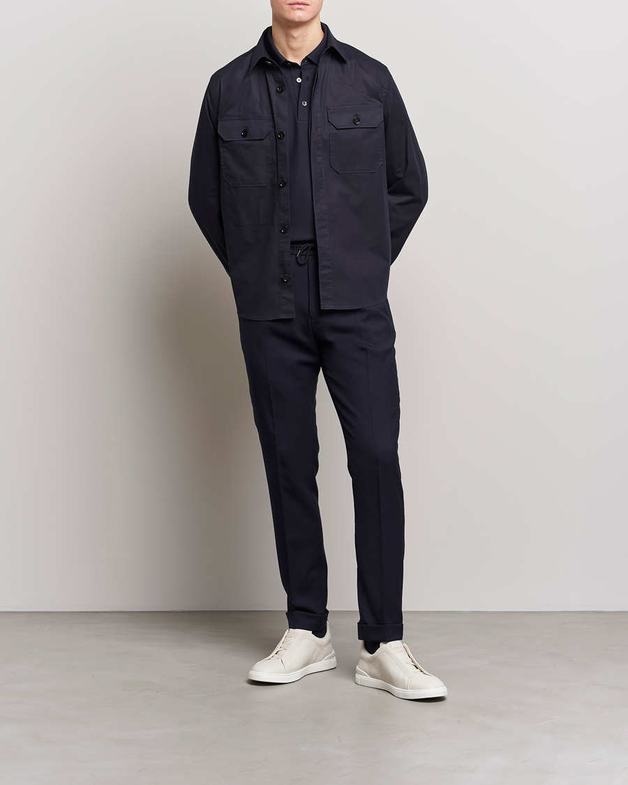 Herr | Skjortor | Zegna | Premium Cotton Overshirt Navy