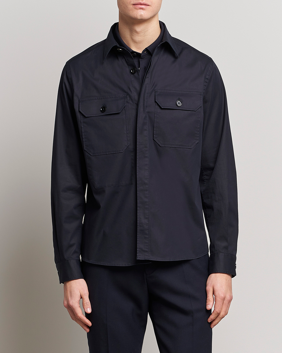 Herr | Zegna | Zegna | Premium Cotton Overshirt Navy
