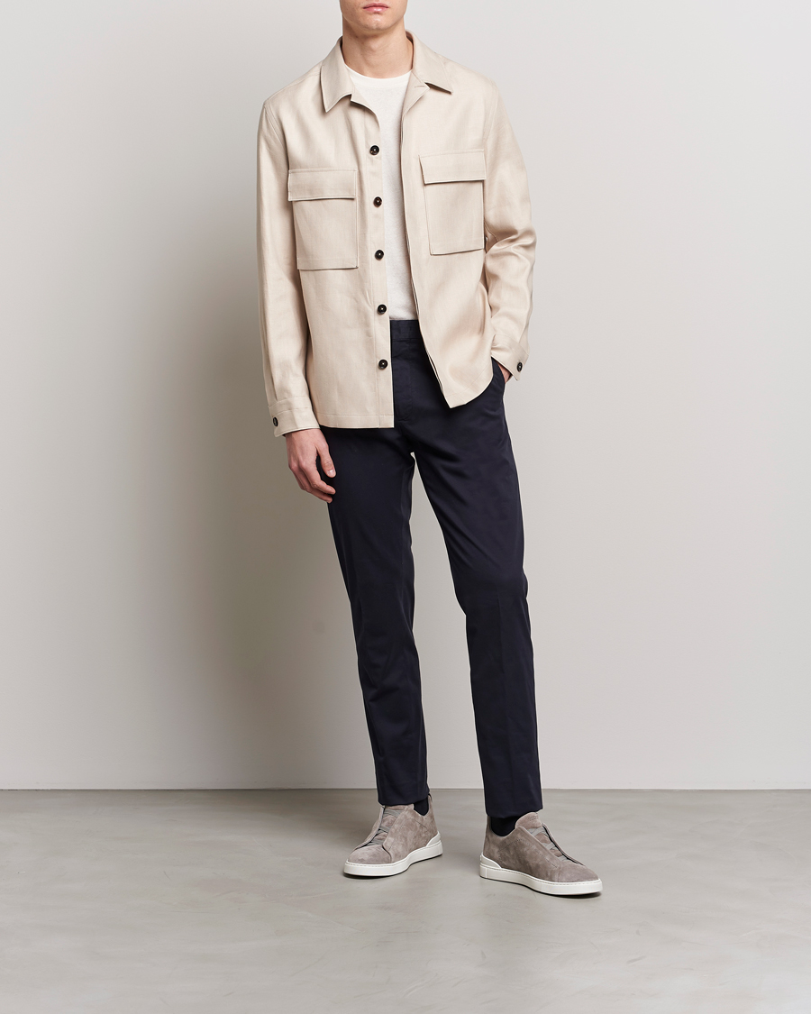 Herr | Skjortor | Zegna | Linen Shirt Jacket Beige