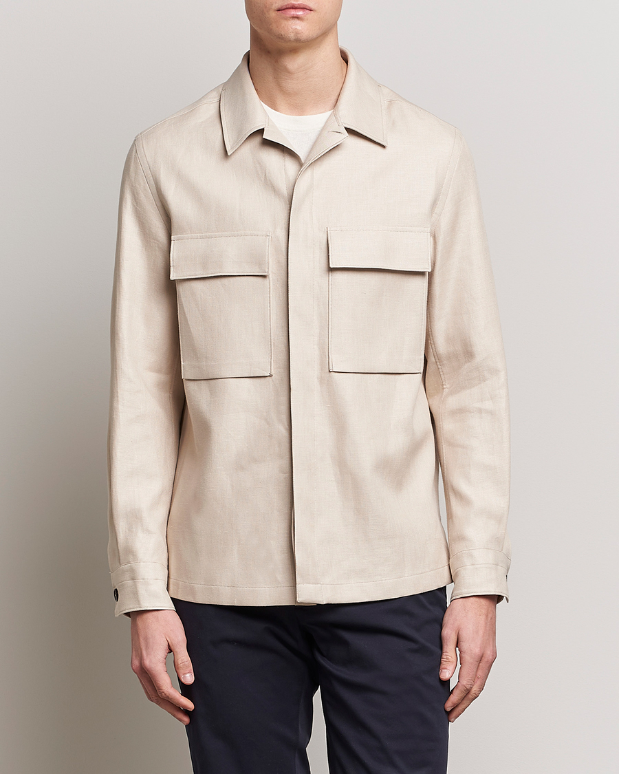 Herr | Skjortor | Zegna | Linen Shirt Jacket Beige