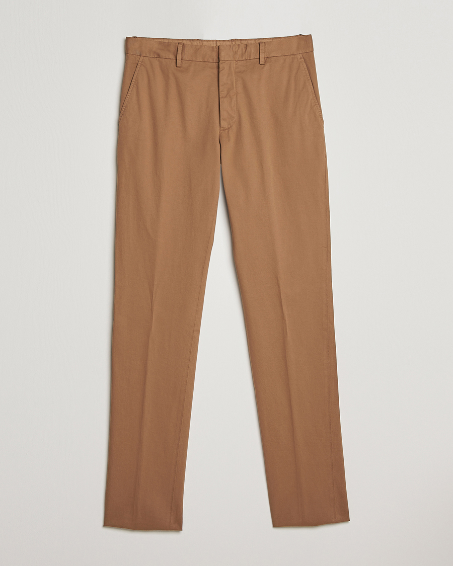 Herr | Byxor | Zegna | Slim Fit Premium Cotton Chinos Khaki