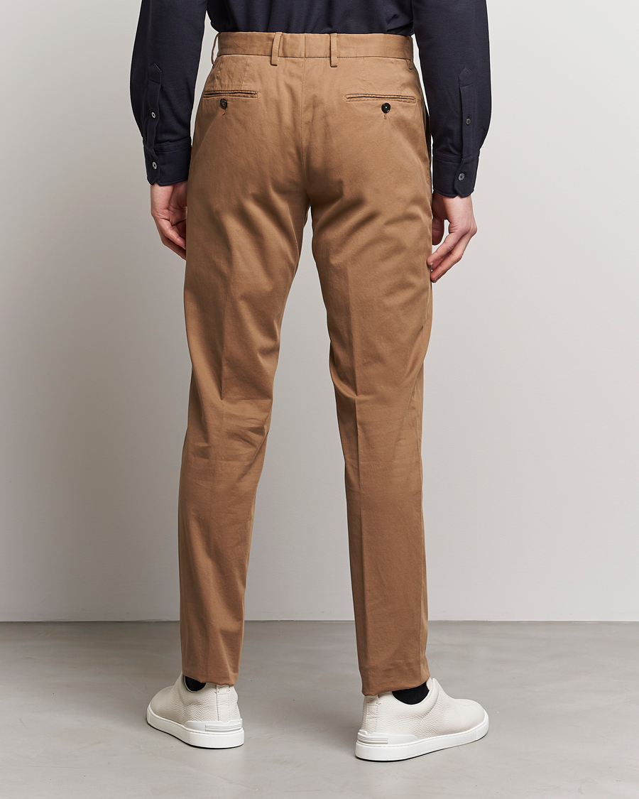 Herr | Byxor | Zegna | Slim Fit Premium Cotton Chinos Khaki