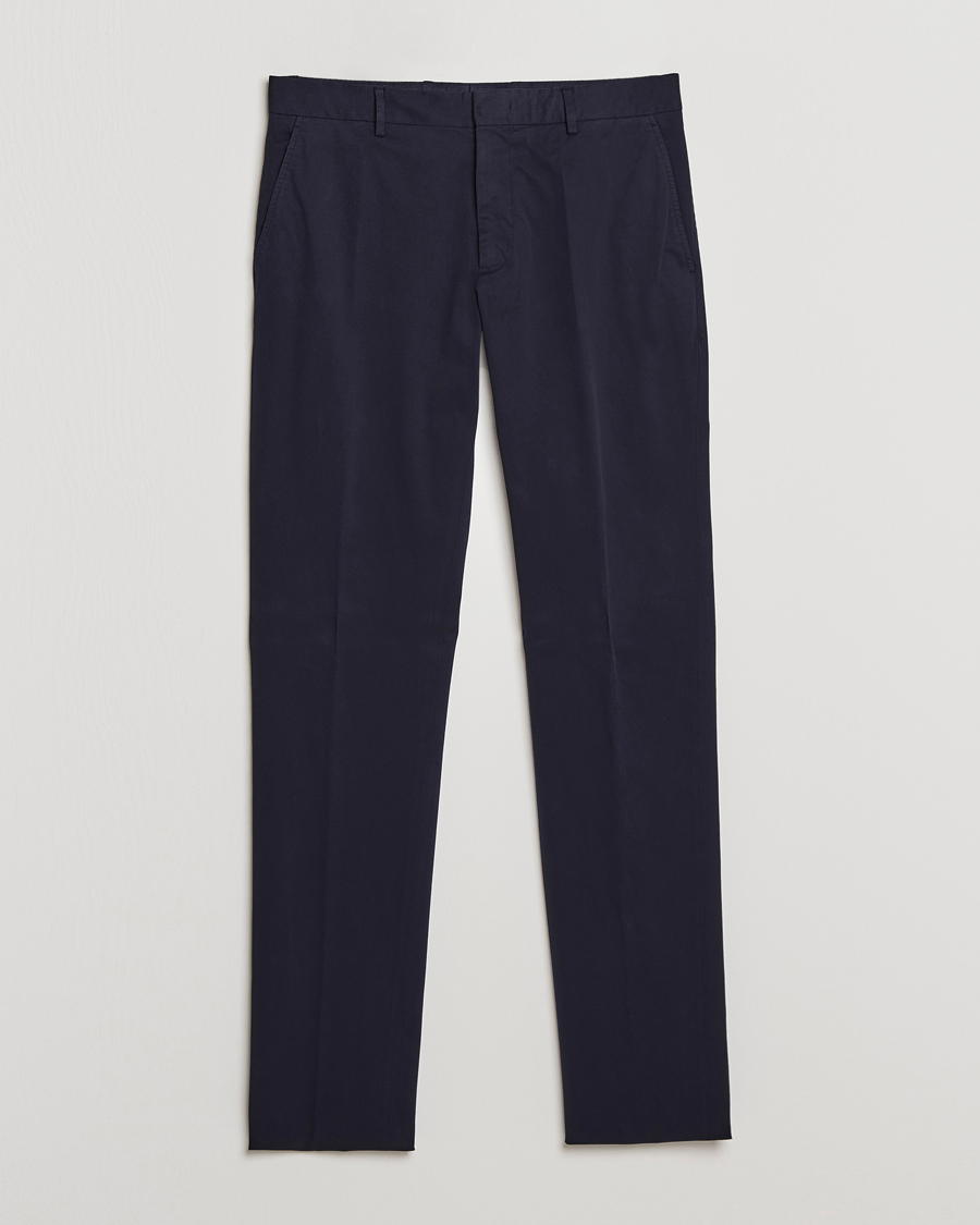 Herr | Byxor | Zegna | Slim Fit Premium Cotton Chinos Navy
