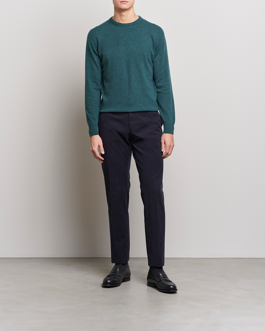 Herr | Byxor | Zegna | Slim Fit Premium Cotton Chinos Navy