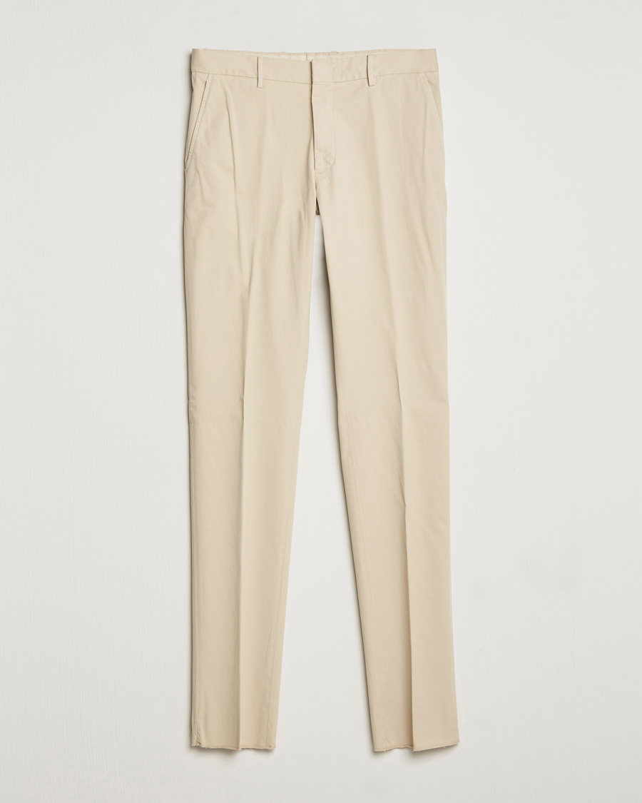 Herr | Byxor | Zegna | Slim Fit Premium Cotton Chinos Off White