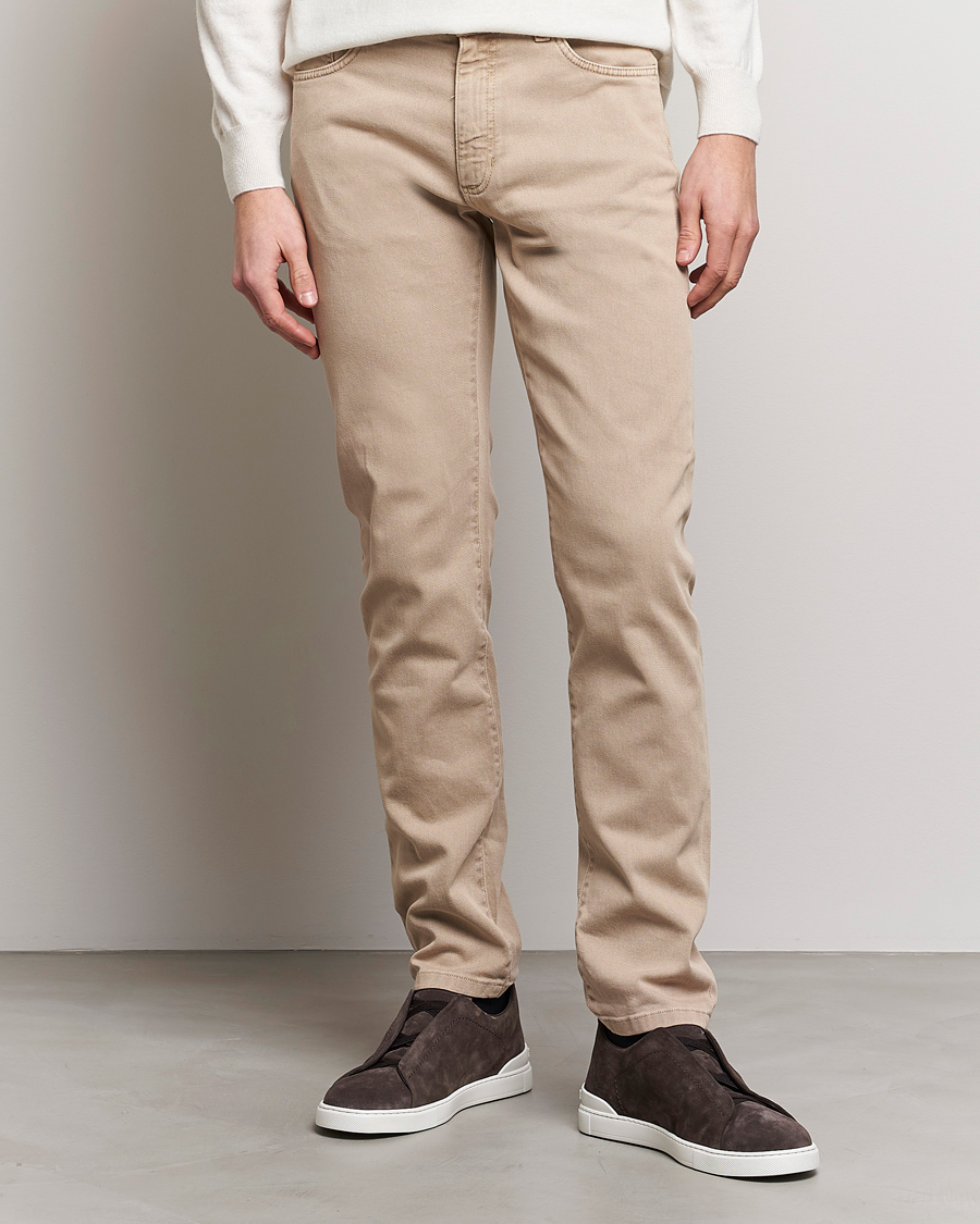 Herr | Zegna | Zegna | Slim Fit Dyed 5-Pocket Pants Brown