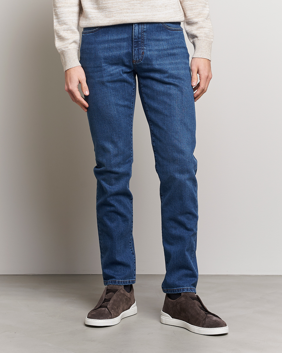 Herr | Jeans | Zegna | Slim Fit Stretch Denim Jeans Stone Wash