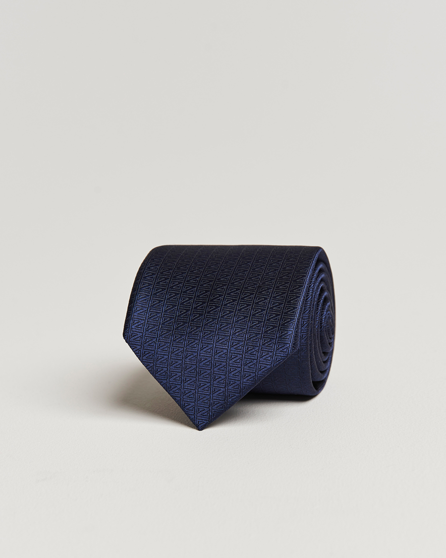 Herr | Zegna Monogram Silk Tie Navy | Zegna | Monogram Silk Tie Navy