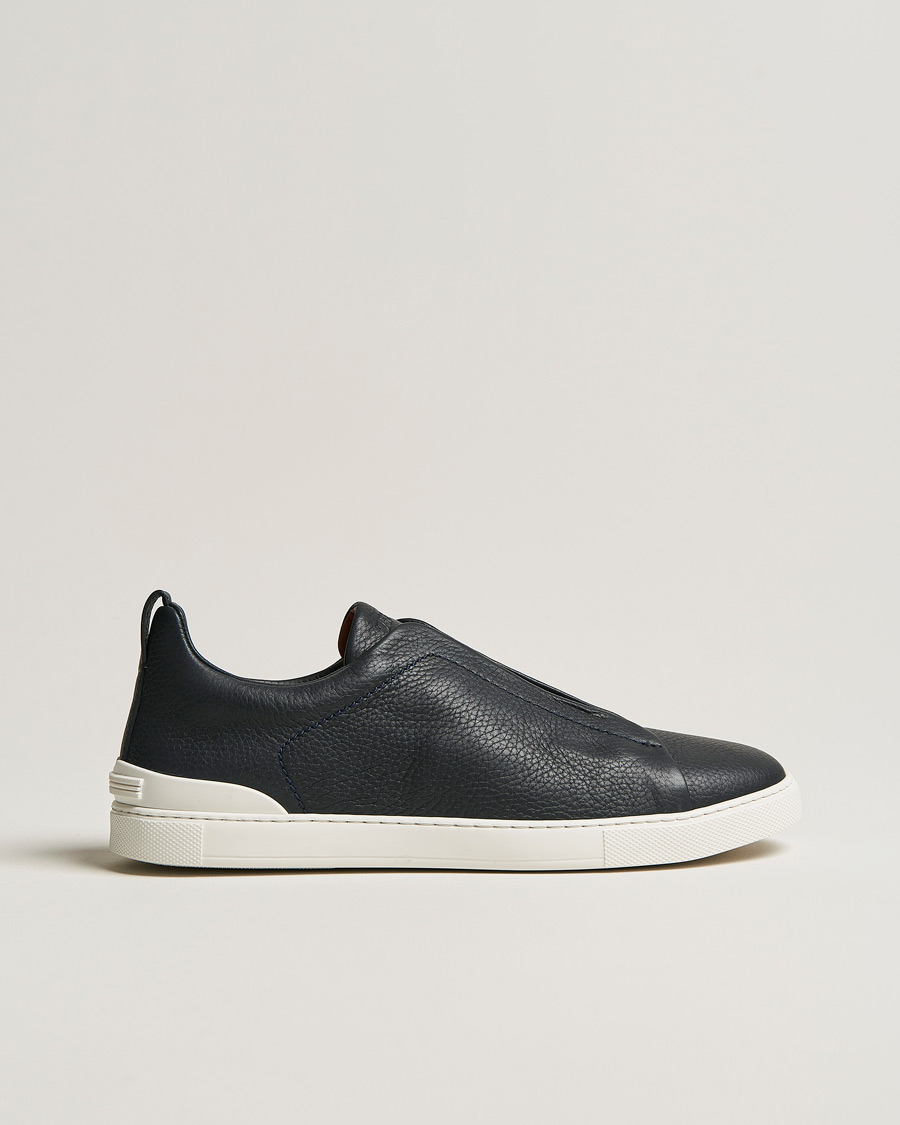 Herr | Sneakers | Zegna | Triple Stitch Sneakers Navy Deerskin