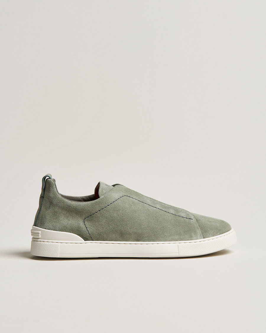 Herr | Zegna Triple Stitch Sneakers Olive Suede | Zegna | Triple Stitch Sneakers Olive Suede