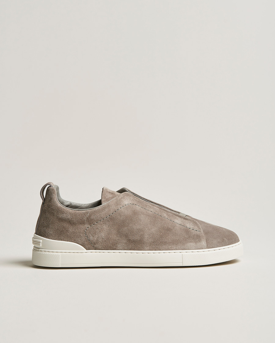 Herr | Zegna Triple Stitch Sneakers Grey Suede | Zegna | Triple Stitch Sneakers Grey Suede
