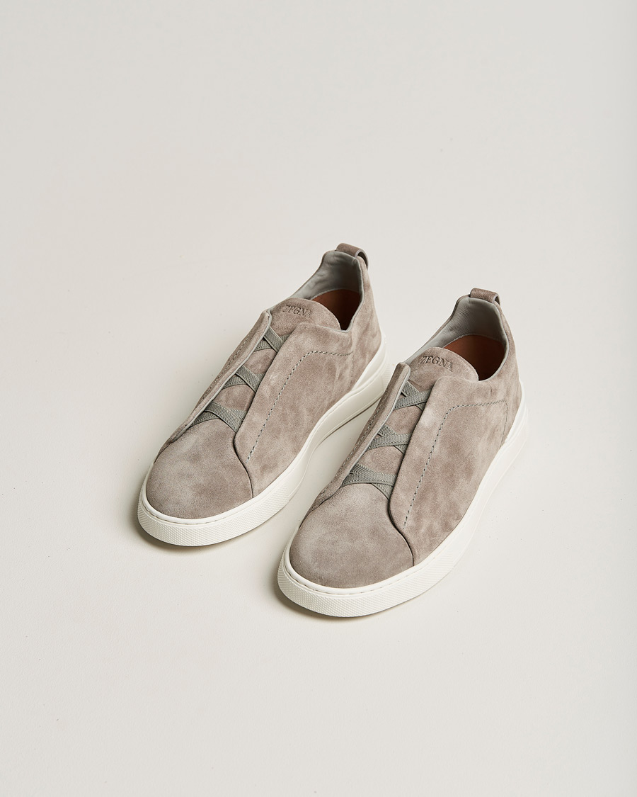 Herr | Zegna Triple Stitch Sneakers Grey Suede | Zegna | Triple Stitch Sneakers Grey Suede
