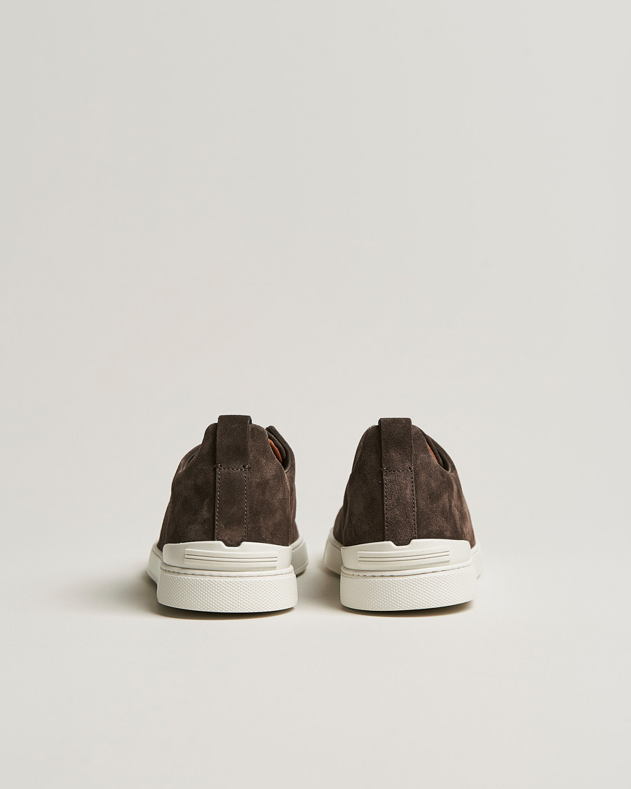 Herr | Zegna Triple Stitch Sneakers Dark Brown Suede | Zegna | Triple Stitch Sneakers Dark Brown Suede
