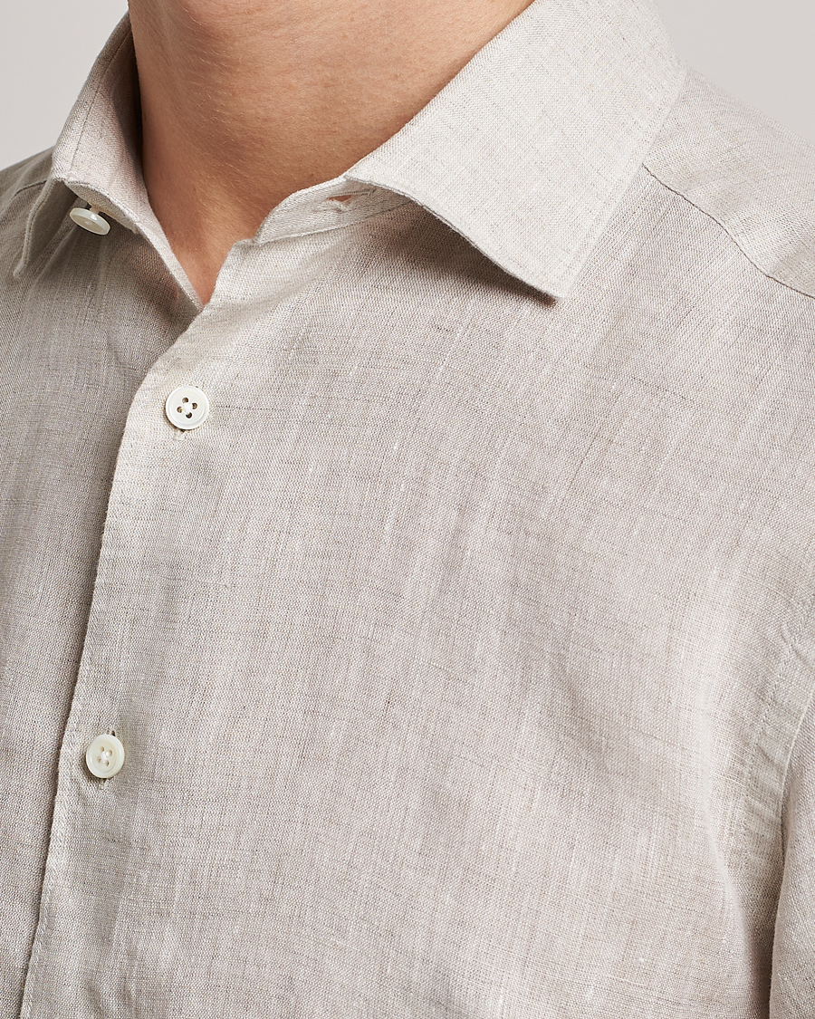 Herr | Skjortor | Zegna | Slim Fit Linen Shirt Light Beige