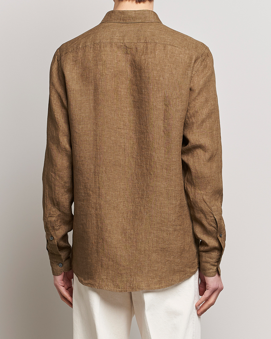 Herr | Skjortor | Zegna | Slim Fit Linen Shirt Olive