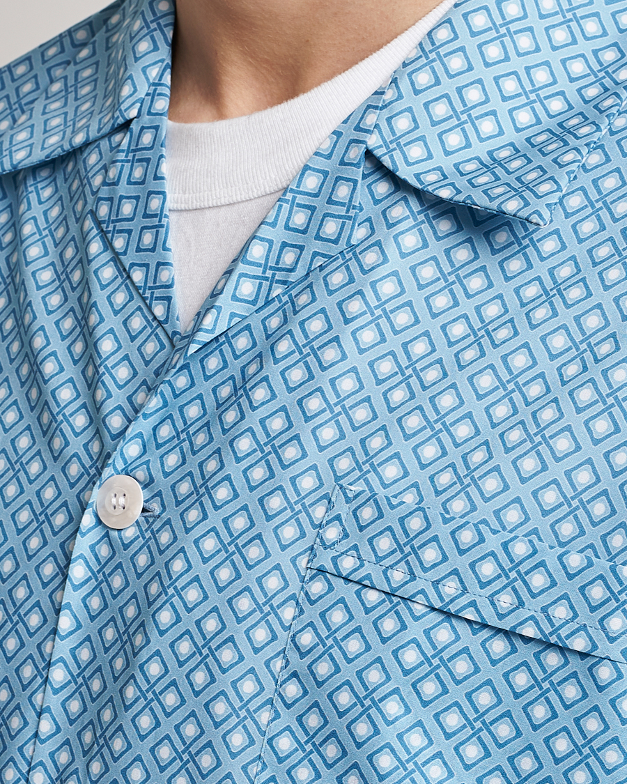 Herr | Pyjamas & Morgonrockar | Derek Rose | Shortie Printed Cotton Pyjama Set Blue
