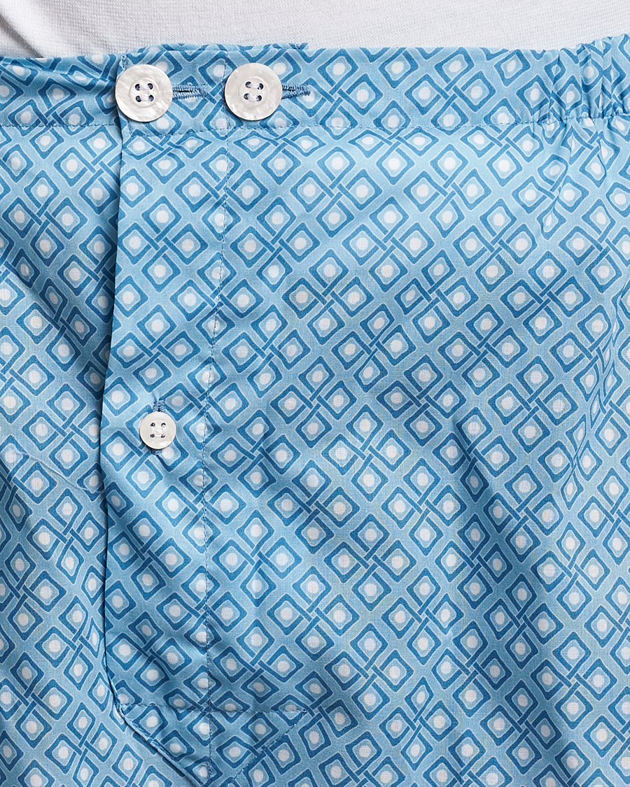 Herr | Pyjamas & Morgonrockar | Derek Rose | Shortie Printed Cotton Pyjama Set Blue