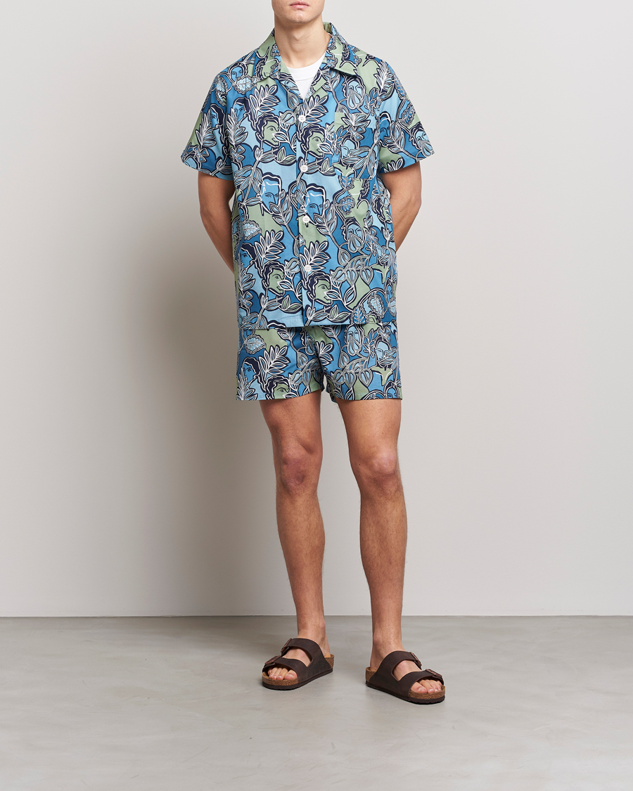 Herr | Pyjamas & Morgonrockar | Derek Rose | Shortie Printed Cotton Pyjama Set Multi