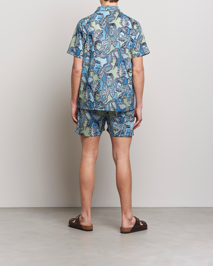 Herr | Pyjamas | Derek Rose | Shortie Printed Cotton Pyjama Set Multi