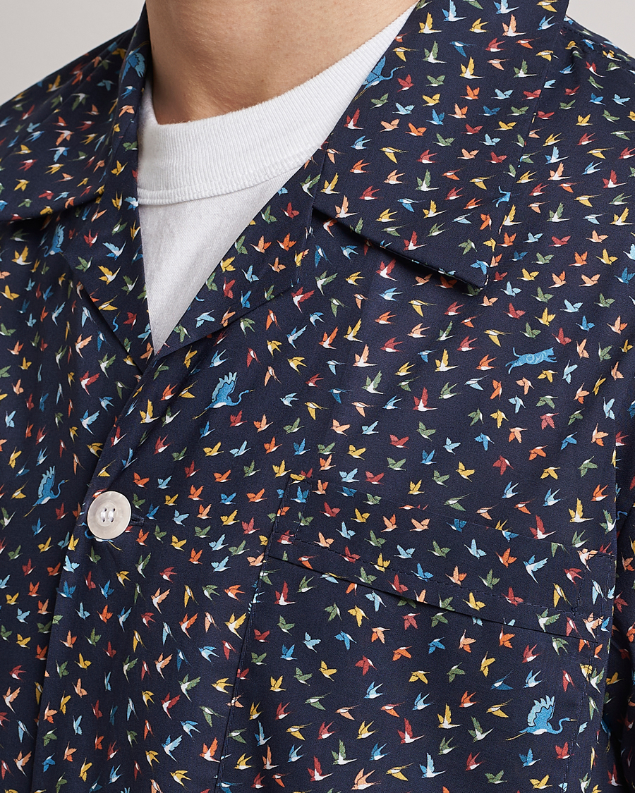 Herr | Pyjamas & Morgonrockar | Derek Rose | Shortie Printed Cotton Pyjama Set Navy Multi