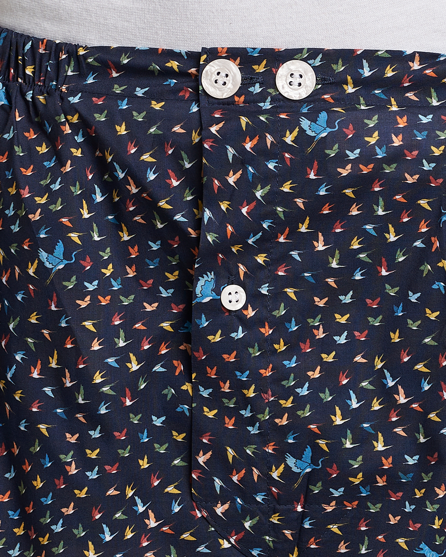 Herr | Pyjamas & Morgonrockar | Derek Rose | Shortie Printed Cotton Pyjama Set Navy Multi