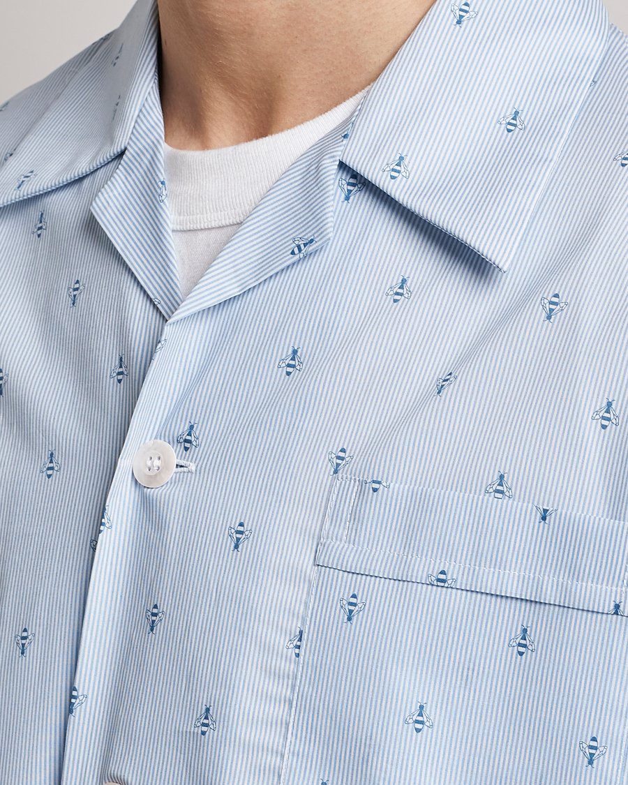 Herr | Pyjamas & Morgonrockar | Derek Rose | Shortie Printed Cotton Pyjama Set Blue