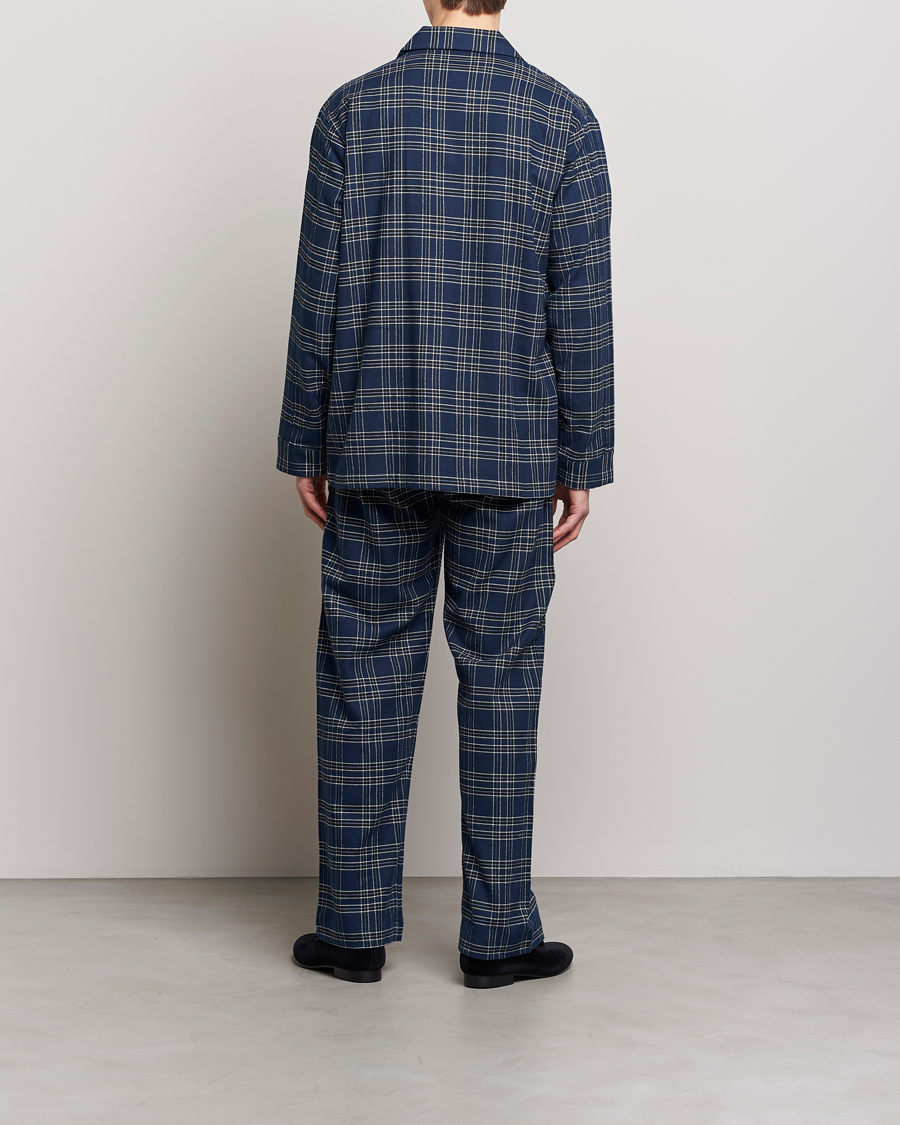 Herr | Pyjamas & Morgonrockar | Derek Rose | Checked Cotton Pyjama Set Navy