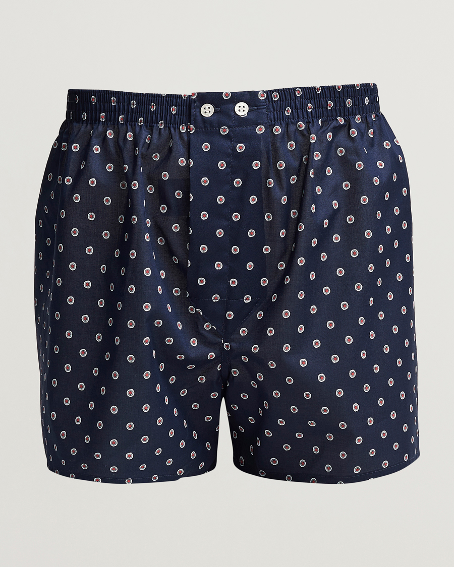 Herr | Underkläder | Derek Rose | Classic Fit Woven Cotton Boxer Shorts Navy