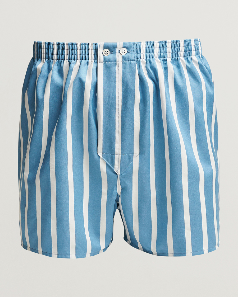 Herr | Underkläder | Derek Rose | Classic Fit Striped Cotton Boxer Shorts Blue/White
