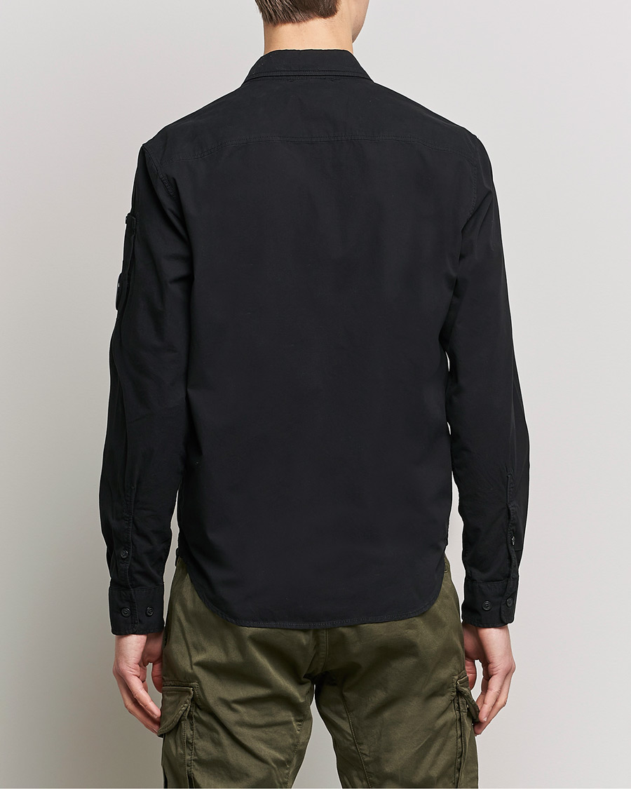 Herr | Skjortor | C.P. Company | Garment Dyed Gabardine Zip Shirt Jacket Black