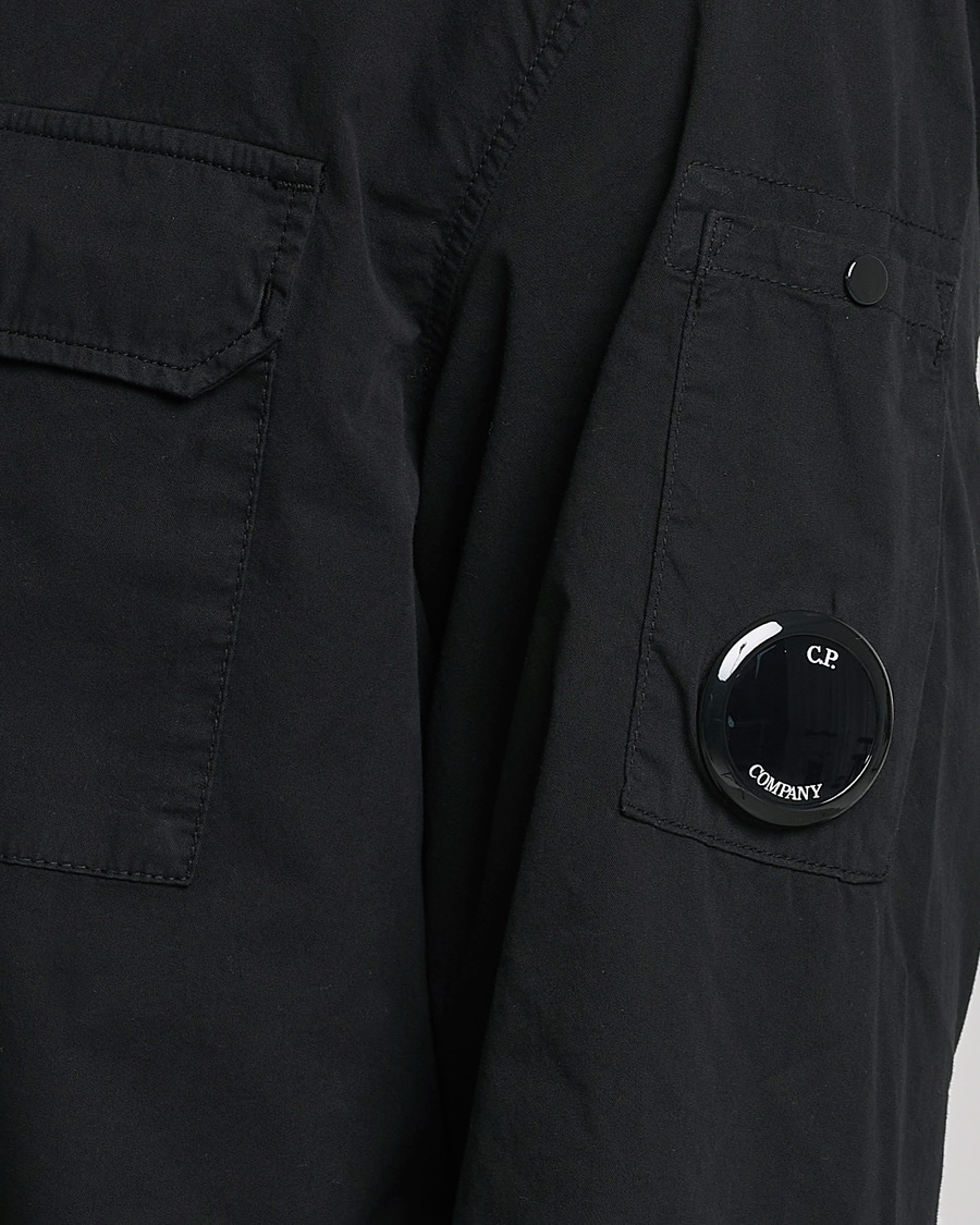 Herr | Skjortor | C.P. Company | Garment Dyed Gabardine Zip Shirt Jacket Black