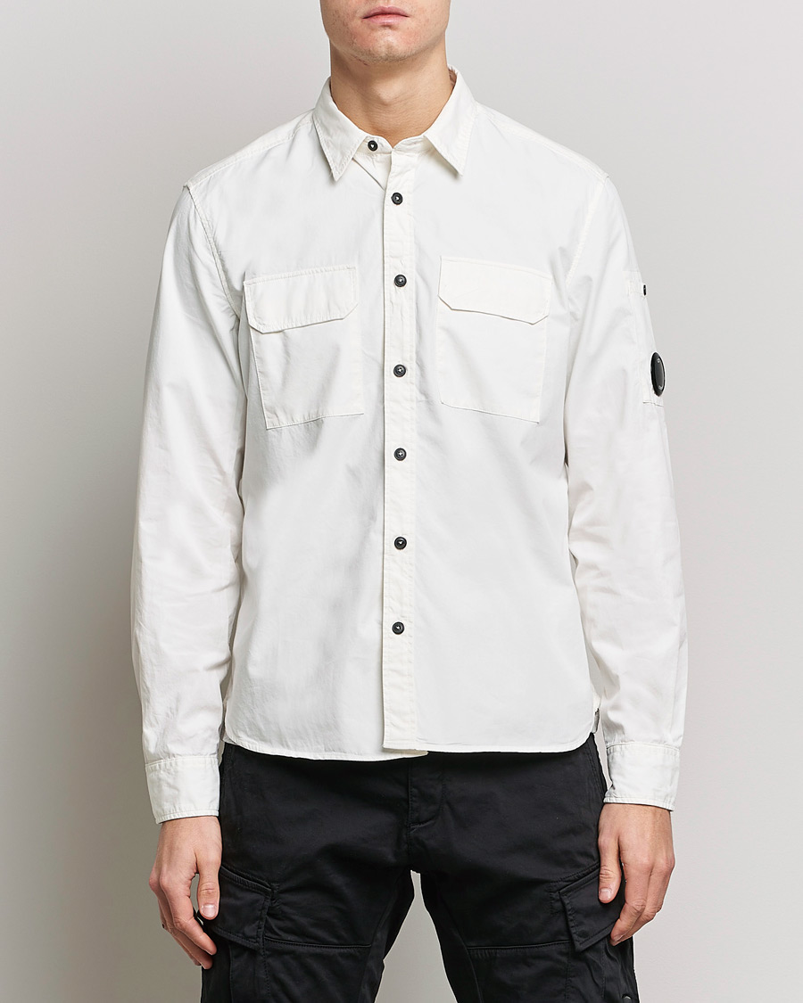 Herr | Overshirts | C.P. Company | Garment Dyed Gabardine Shirt Jacket White