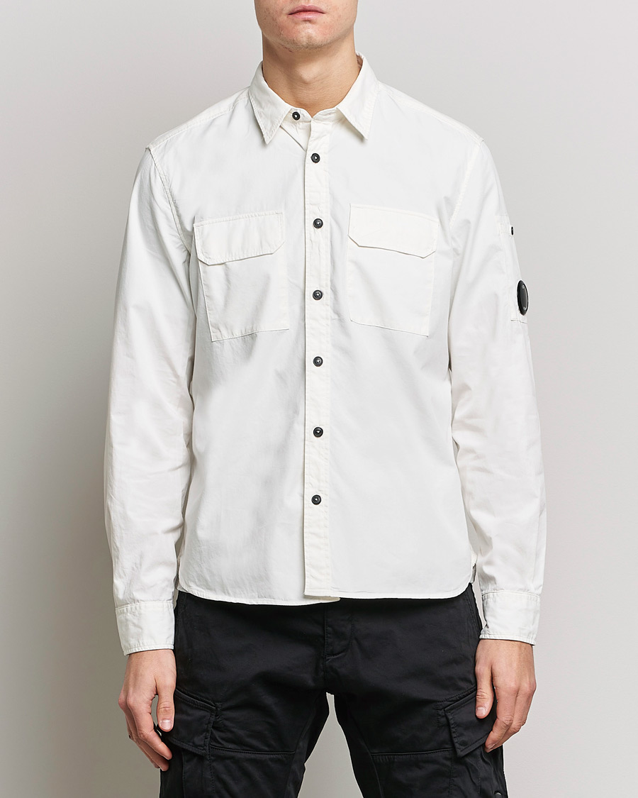 Herr | Skjortjackor | C.P. Company | Garment Dyed Gabardine Shirt Jacket White