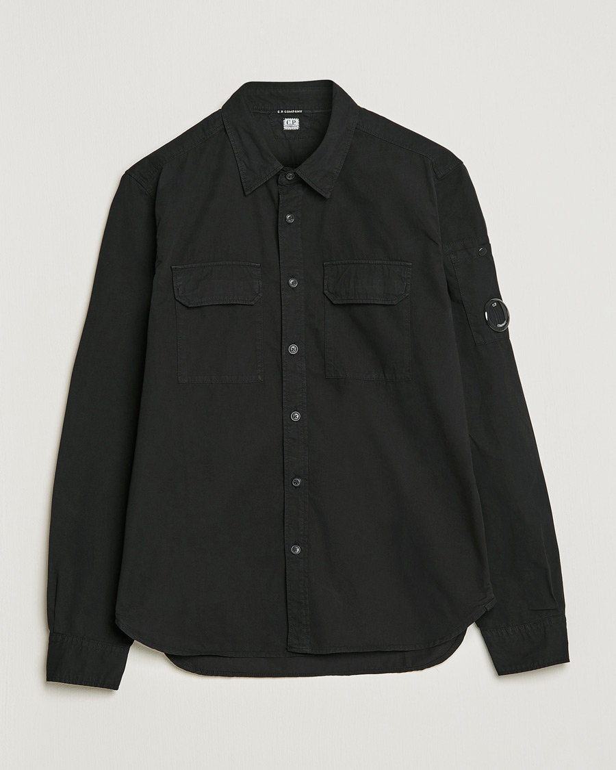 Herr | Skjortor | C.P. Company | Garment Dyed Gabardine Shirt Jacket Black