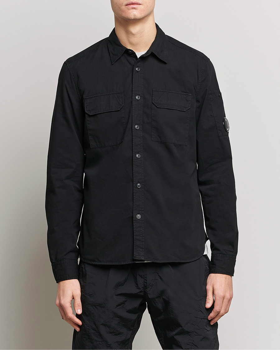 Herr | Skjortor | C.P. Company | Garment Dyed Gabardine Shirt Jacket Black