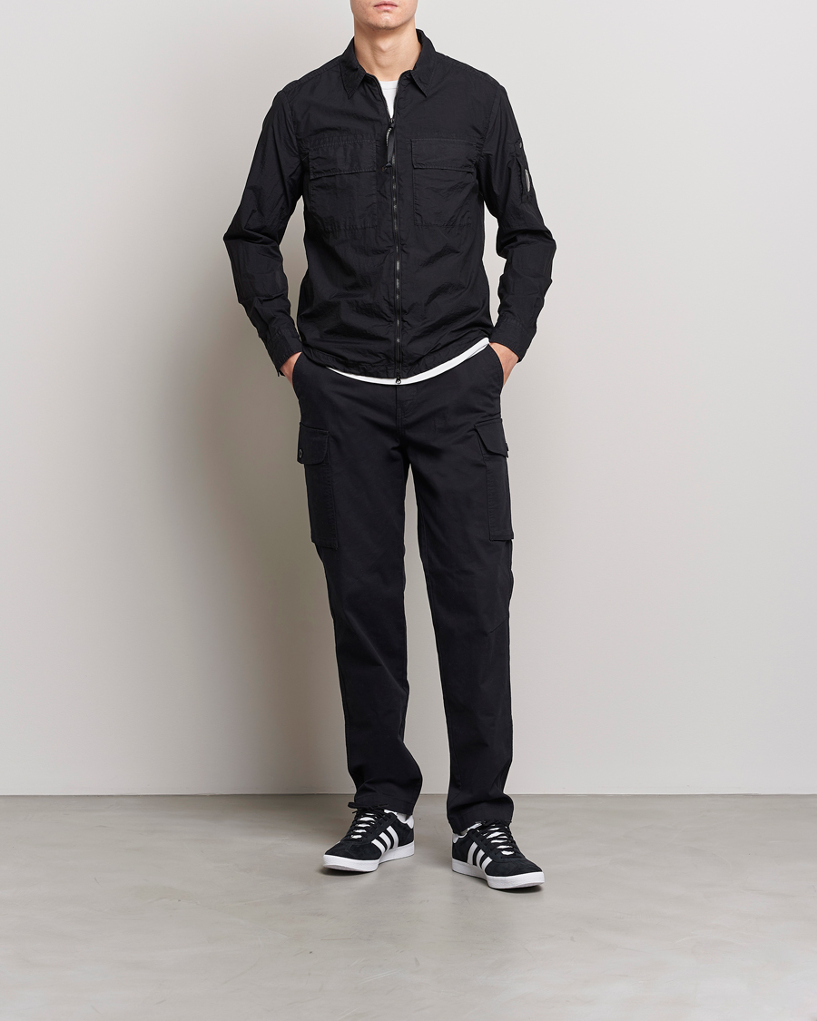 Herr | Skjortor | C.P. Company | Taylon L Nylon Zip Shirt Jacket Black