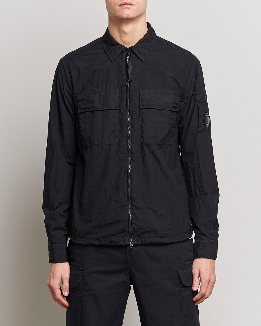 Herr | Vårjackor | C.P. Company | Taylon L Nylon Zip Shirt Jacket Black