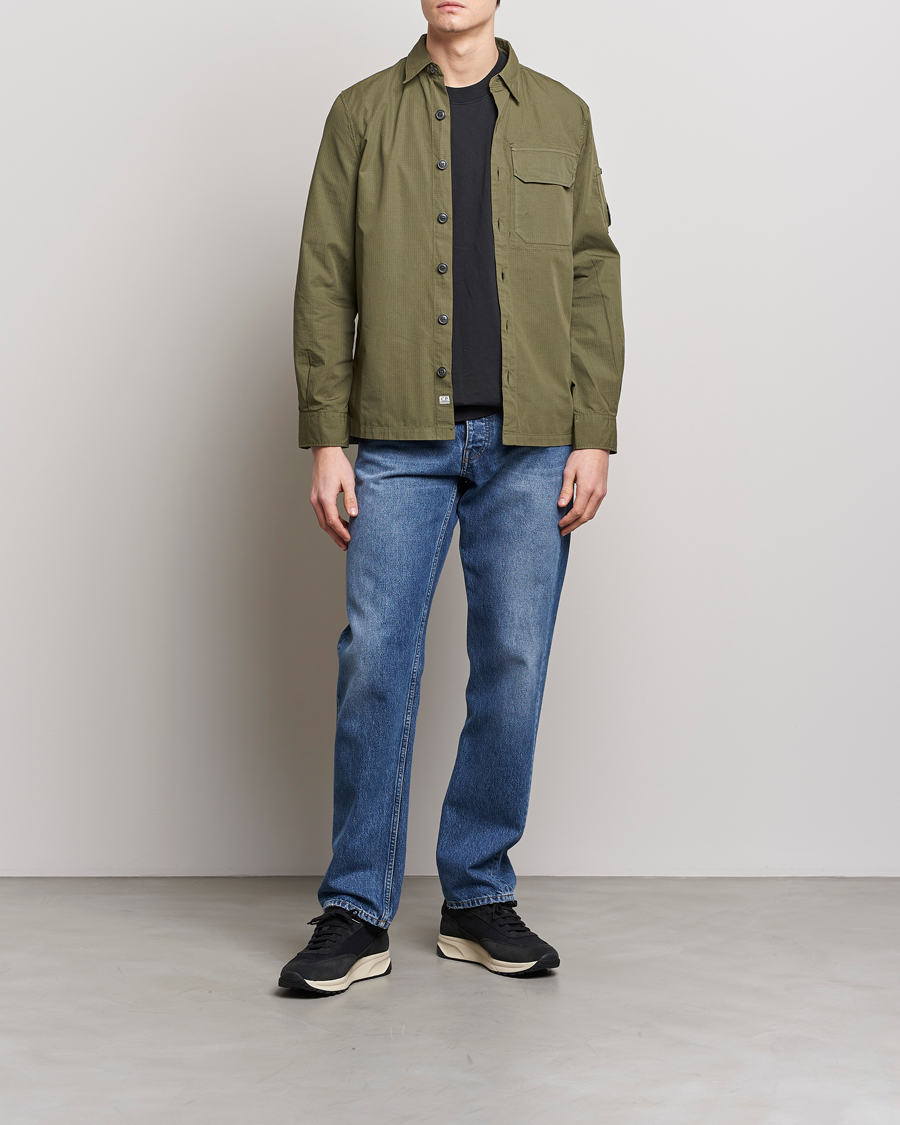 Herr | Skjortor | C.P. Company | Cotton Rip Stop Overshirt Green