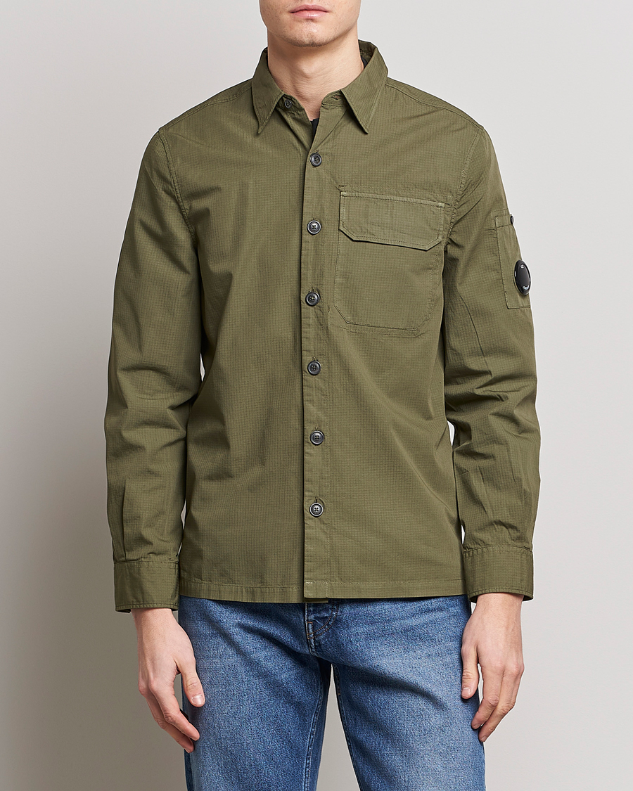 Herr | Skjortjackor | C.P. Company | Cotton Rip Stop Overshirt Green