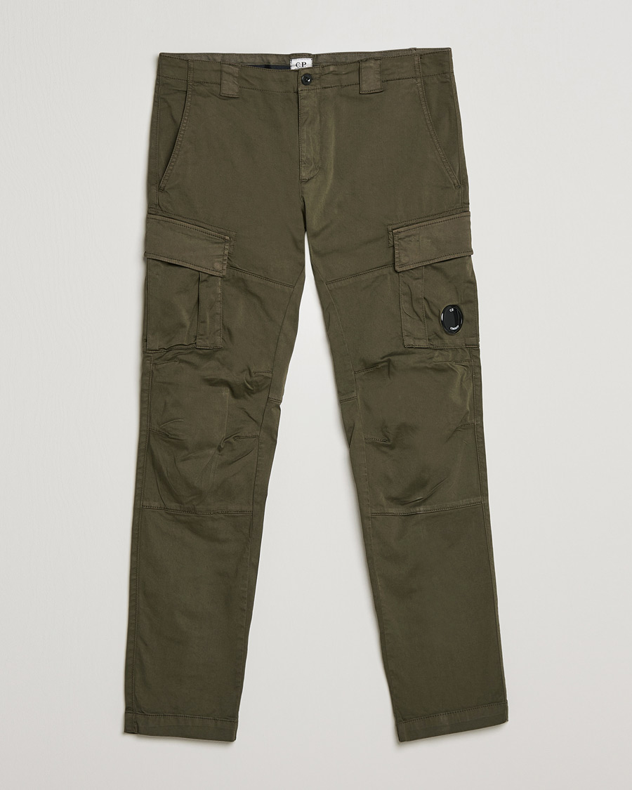 Herr | Byxor | C.P. Company | Satin Stretch Cargo Pants Olive