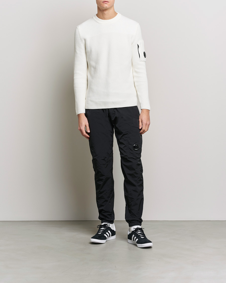 Herr | Tröjor | C.P. Company | Sea Island Knitted Cotton Crew Neck White