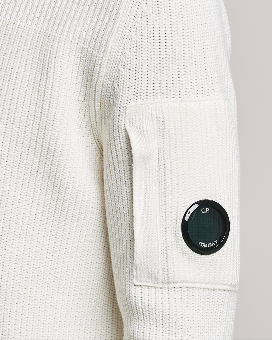 Herr | Tröjor | C.P. Company | Sea Island Knitted Cotton Crew Neck White