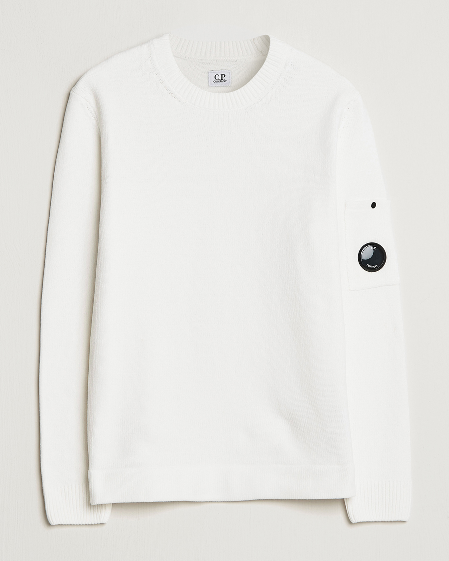 Herr | Tröjor | C.P. Company | Cotton Chenille Crew Neck White