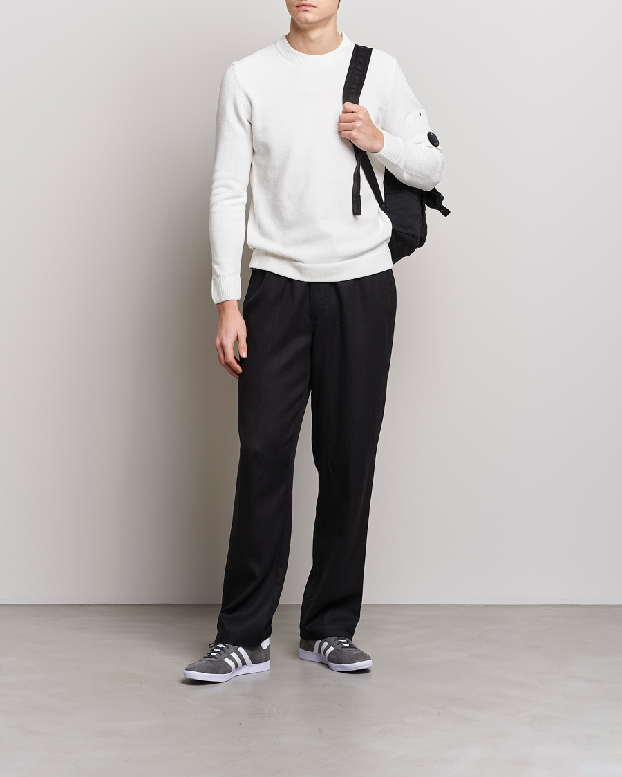 Herr | Tröjor | C.P. Company | Cotton Chenille Crew Neck White