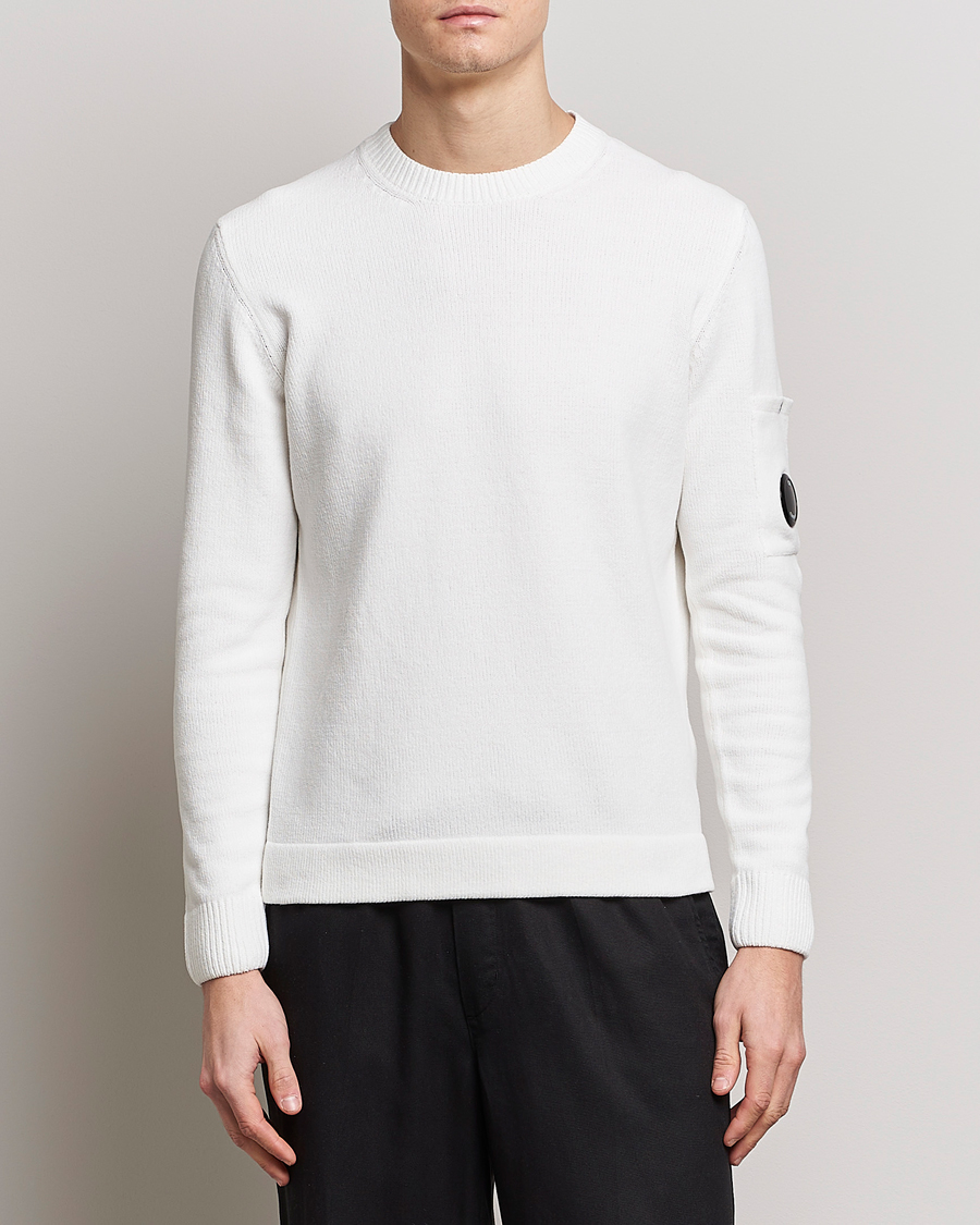 Herr | Tröjor | C.P. Company | Cotton Chenille Crew Neck White