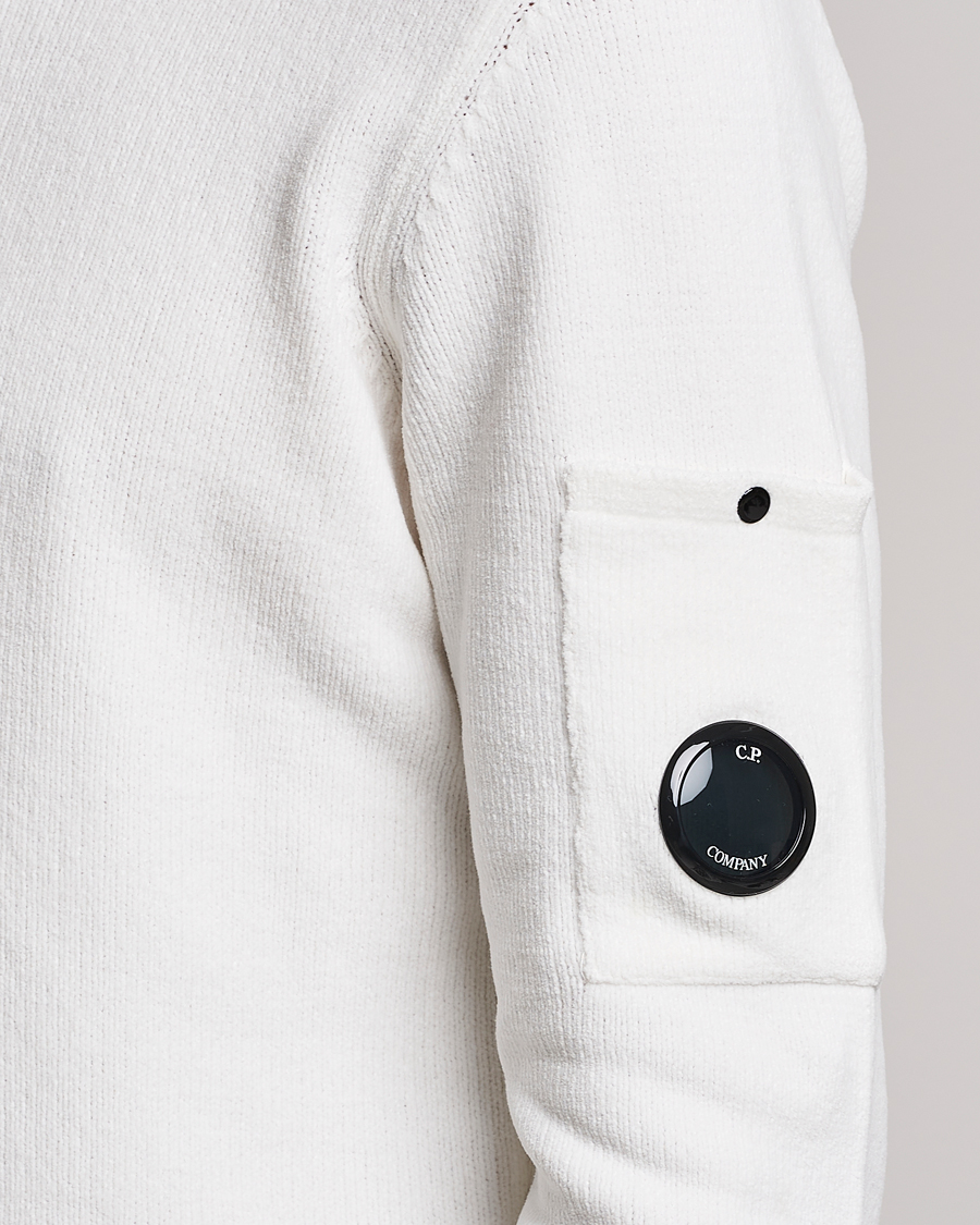 Herr | Tröjor | C.P. Company | Cotton Chenille Crew Neck White