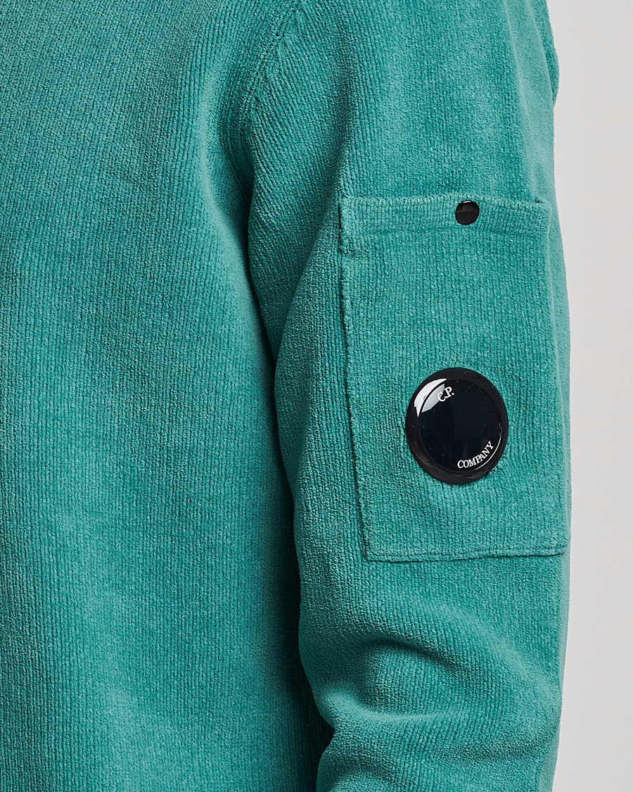 Herr | Tröjor | C.P. Company | Cotton Chenille Crew Neck Ocean Green