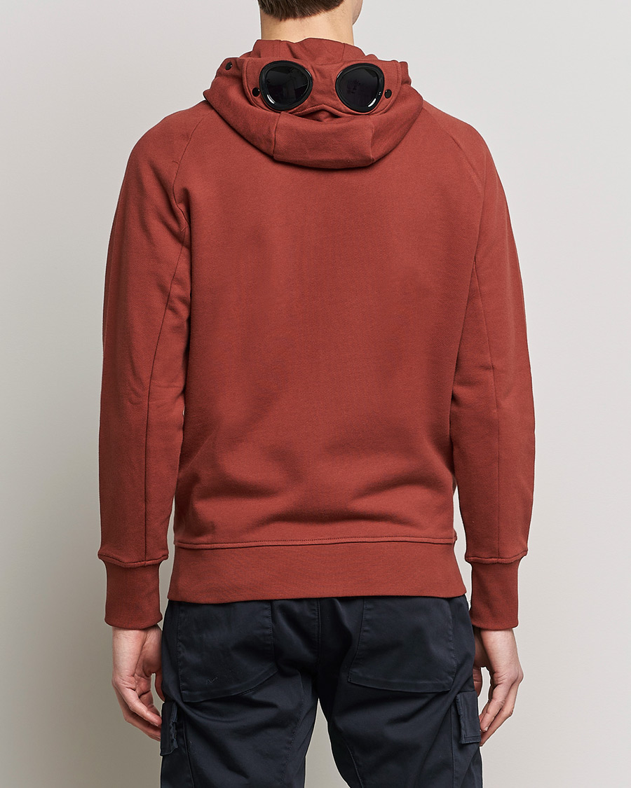 Herr | Tröjor | C.P. Company | Diagonal Raised Fleece Full Zip Goggle Hoodie Rust